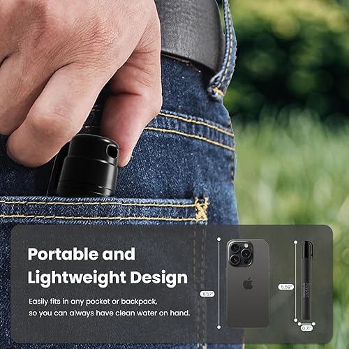 Miniatura 3 de Filtro de agua portátil para supervivencia, equipo esencial para acampar y senderismo, pajita de purificación de agua para viajes, ciclismo y