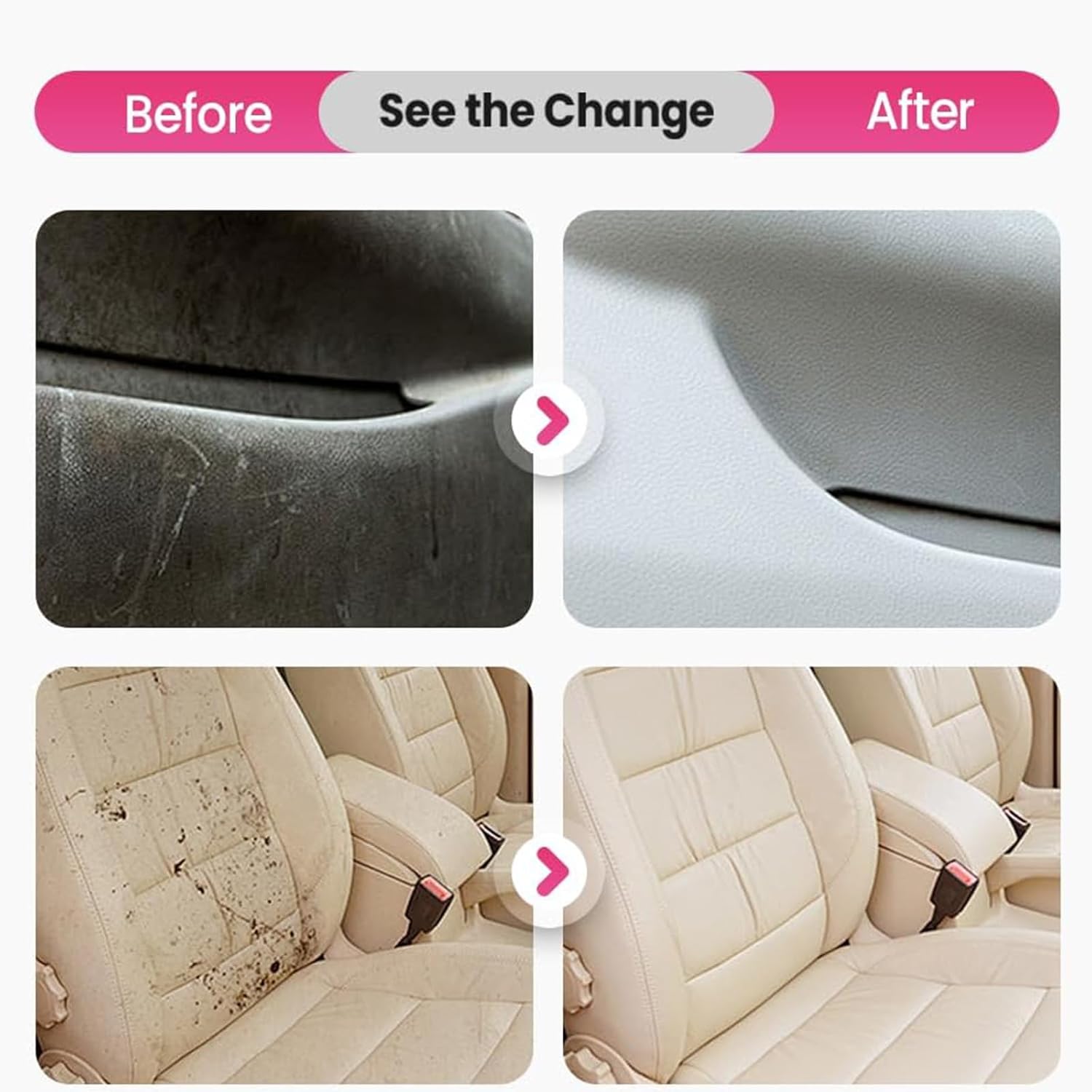 Polishing Cleaner Car Interior, 2026 Upgrade Car Interior Cleaner Spray, All Purpose Car Interior Detailer Cleaner for Dashboards, Seats, Leather, Plastic-3Pcs
