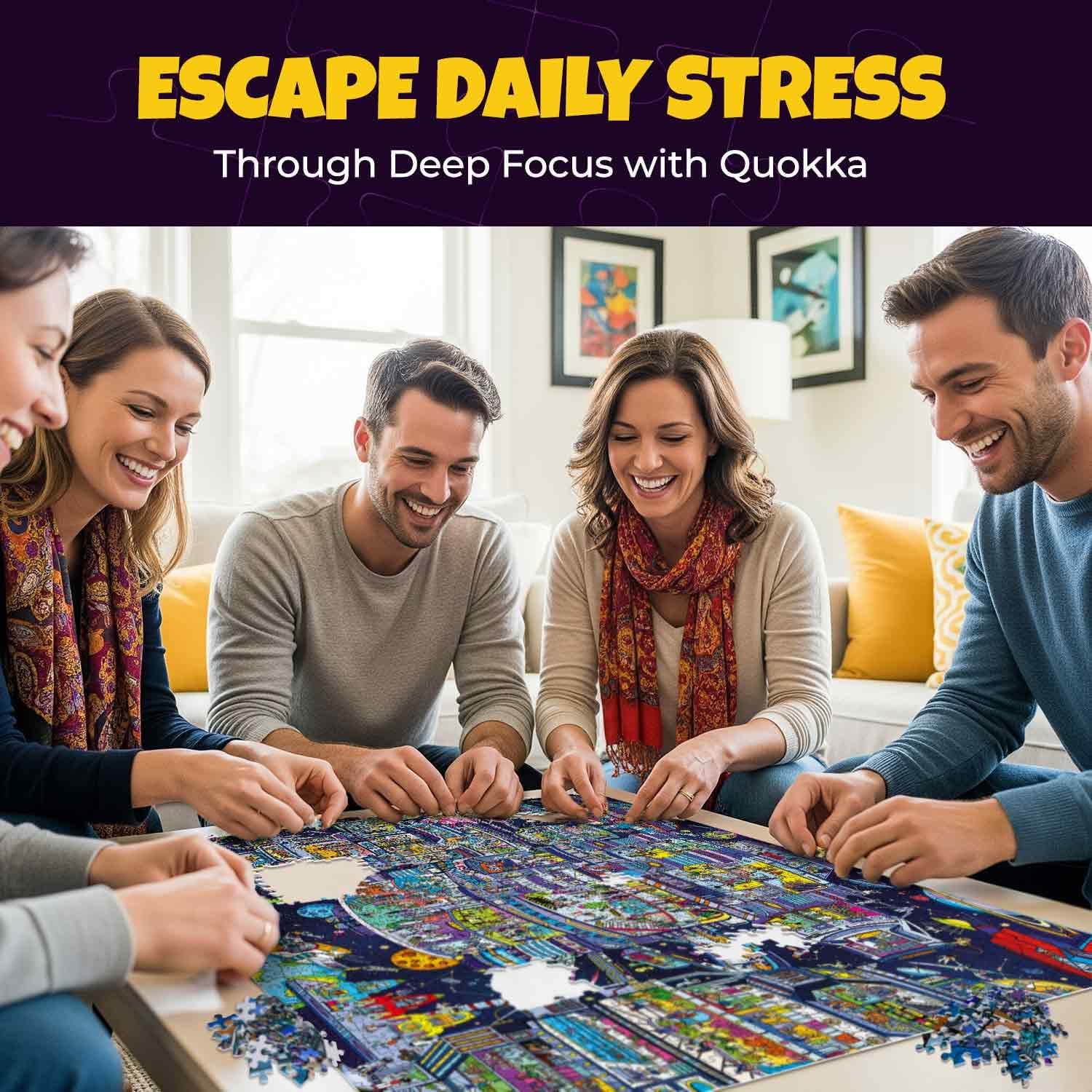 QUOKKA 1000 Piece Jigsaw Puzzle for Adults Galactic Tails – Puzzles for Adults 1000 Pieces Premium Box Packaging - Extra Fun with Hidden Secrets & Audio Story – Perfect Relaxation & Creativity & Gift