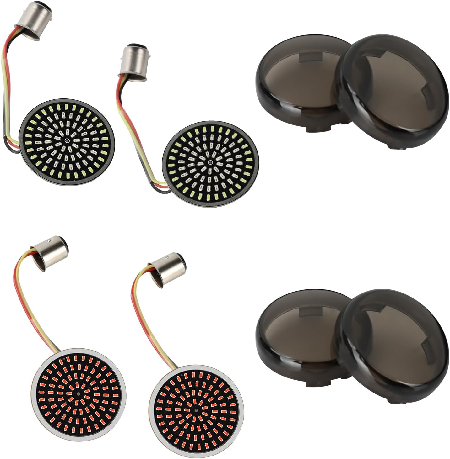 LED Turn Signal 1156 1157 Front Rear Lens Kit Compatible for Harley Davidson Dyna Softail Sportster Touring Street Glide Road Glide Iron 883 1200 72 48