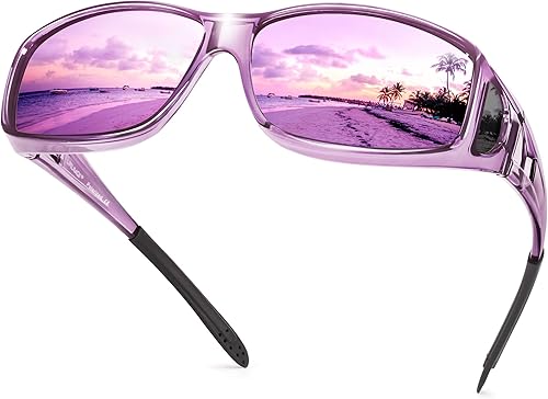 URUMQI Night Vision Driving Glasses Fit Over Eyeglasses for Men Women, Anti Glare Polarized Nighttime Glasses Yellow Lens