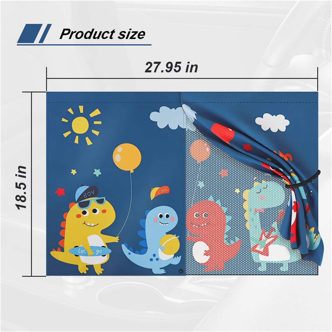 ZIMISI Car Window Shades, Magnetic Double Layer Window Screen for Baby Protection, UV Protection Privacy Blackout/Half Shade Car Window Covers, Auto Sun Shade Curtains Accessories (Blue)