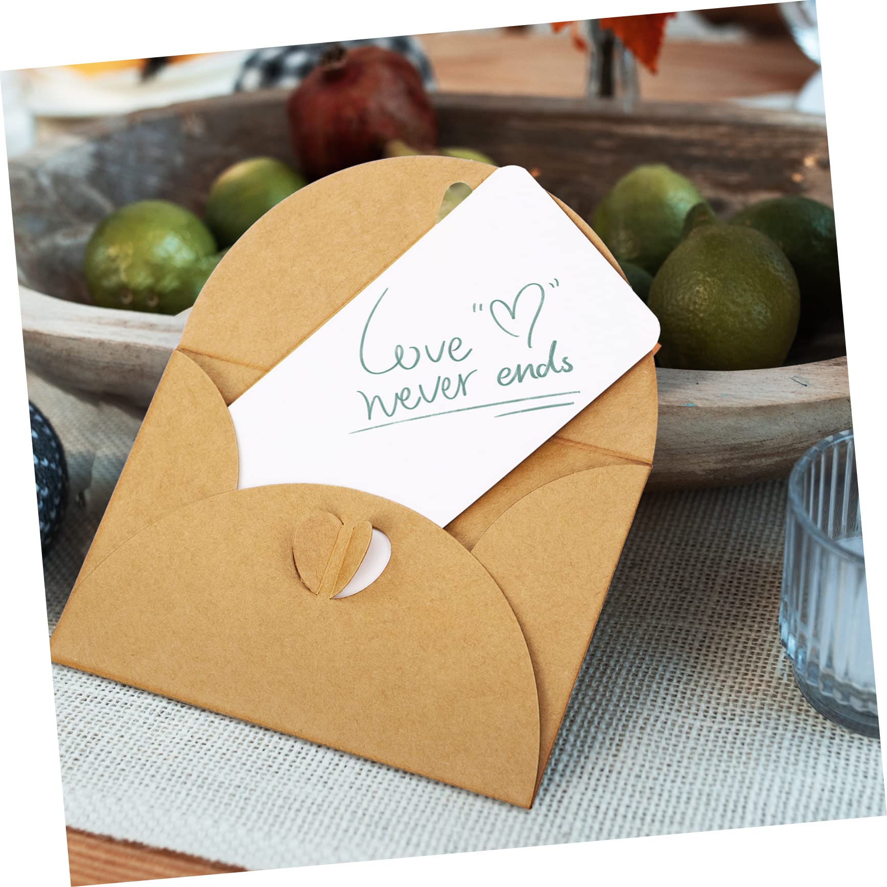 Ensemble de Cartes et Enveloppes Vierges Carrées 1 Set, Papier Kraft
