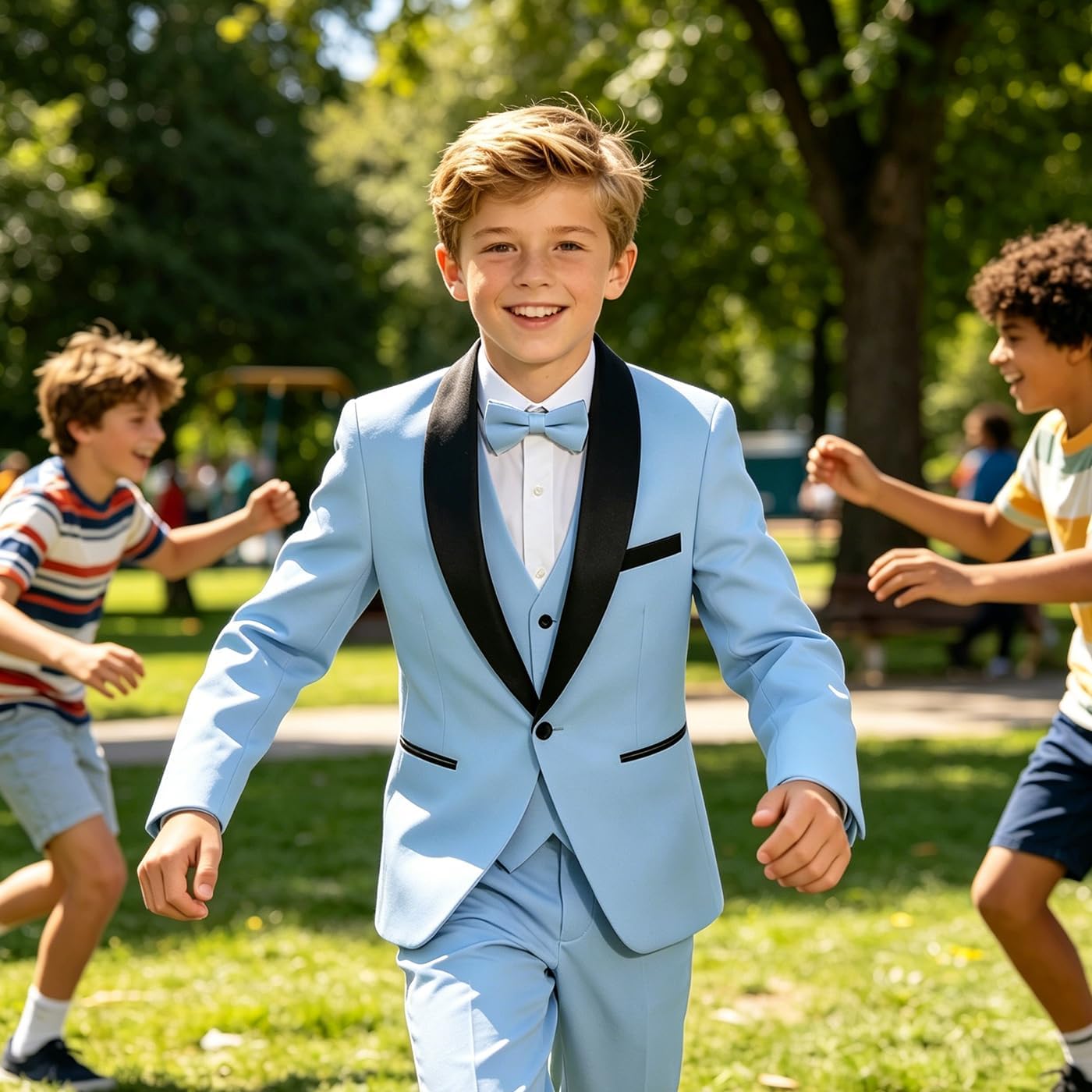 Boys Suit for Toddler Tuxedo Kids Formal Suits Set 5 Pieces Wedding Outfit