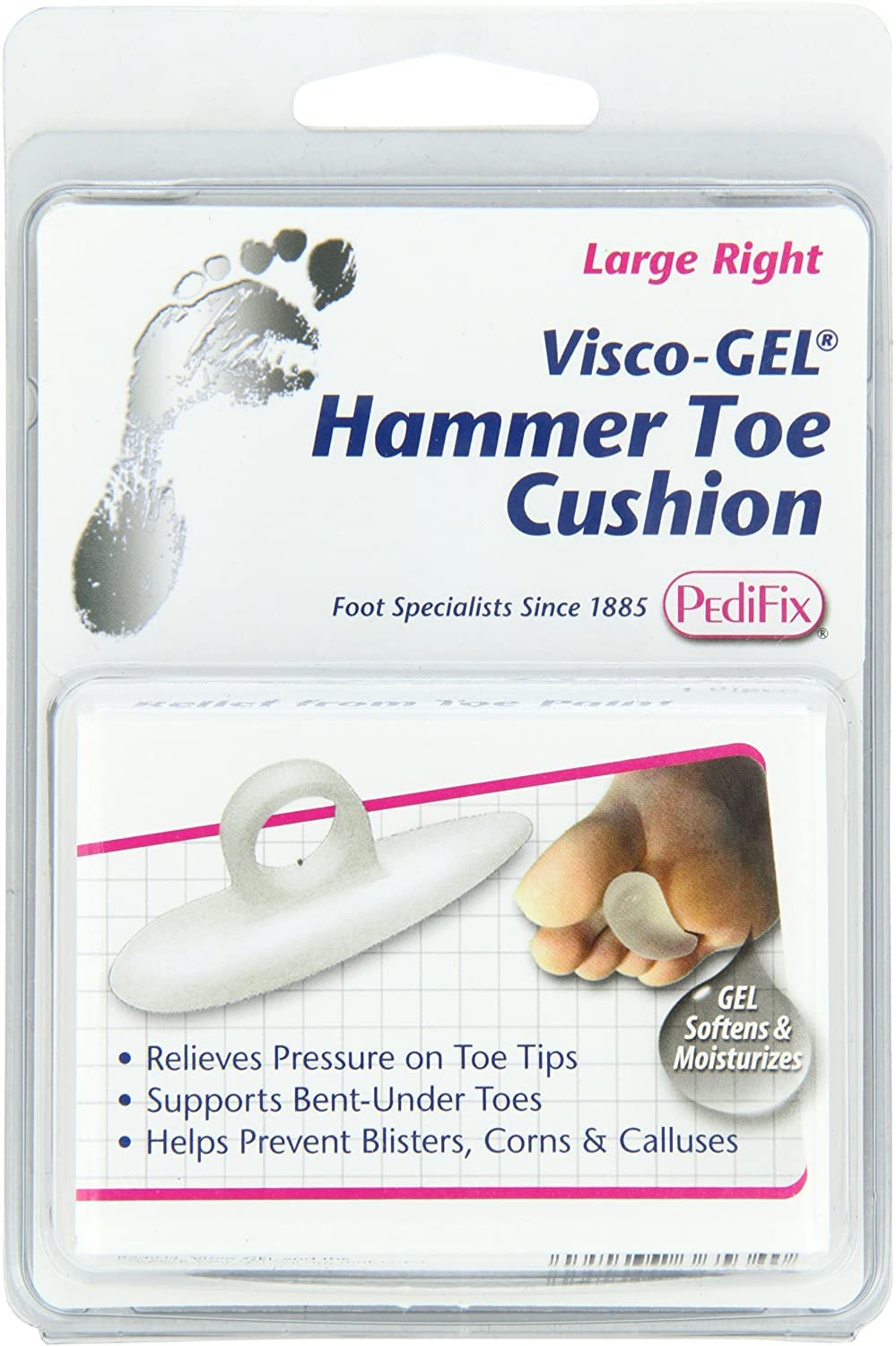 PediFix Visco-Gel Hammer Toe Cushion, Large Right 1 ea (Pack of 3)