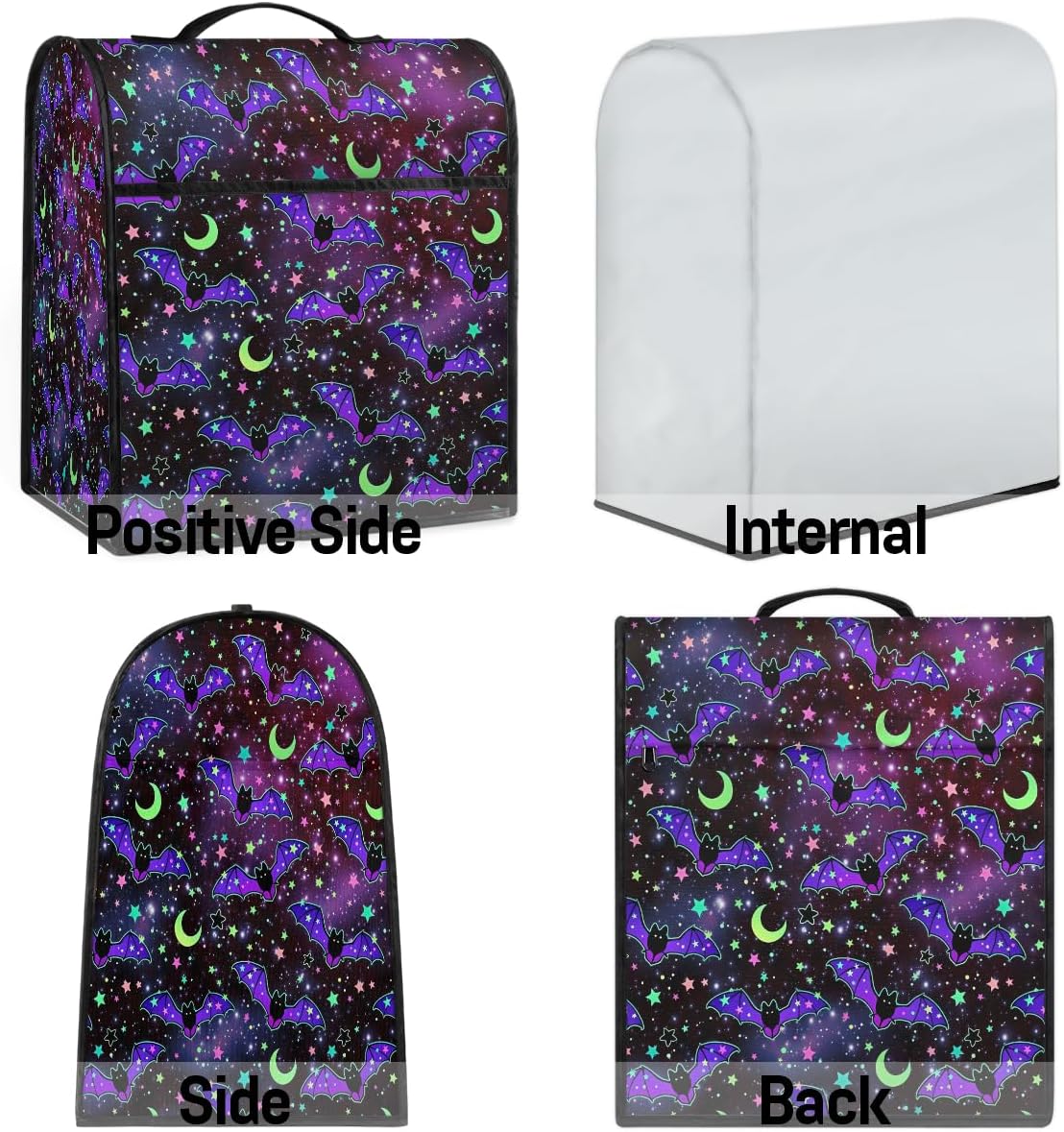 cfpolar Kitchen Aid Mixer Cover Compatible with 6-8 Quarts Bat Galaxy Moon Flower Stand Mixer Cover Kitchen Aid Mixers Accessories Appliance Organizer Bag Dust Covers with Zipper Pocket