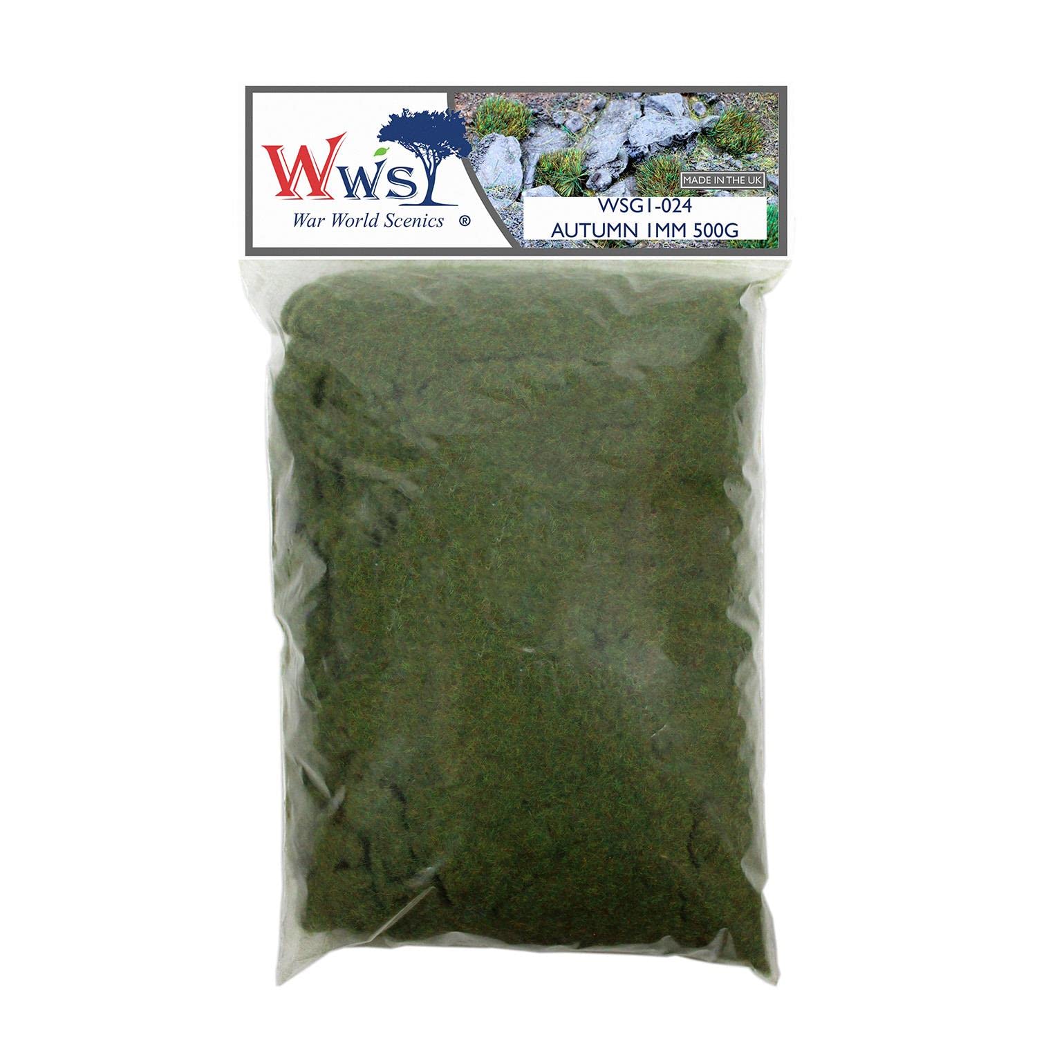 WWS War World Scenics WWScenics | 1mm Herbst Statische Grasfasern | 500g | WSG1-024 | Streugras für Modellbahn und Modellbau