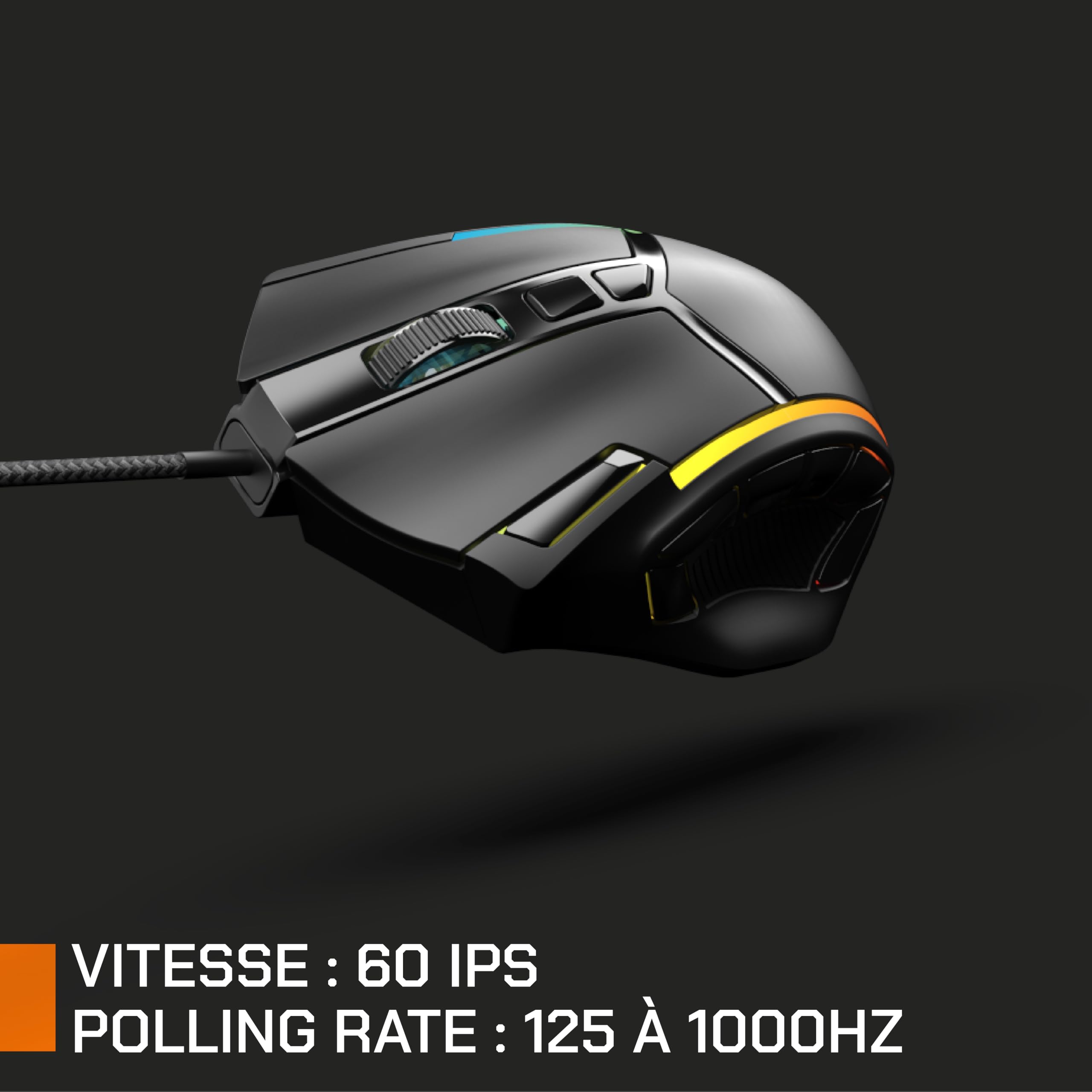 NOVA GAMING – Virgo – Mouse Gaming Cablato RGB Programmabile – Peso Regolabile, Software di Personalizzazione, DPI regolabile, 13 animazioni LED