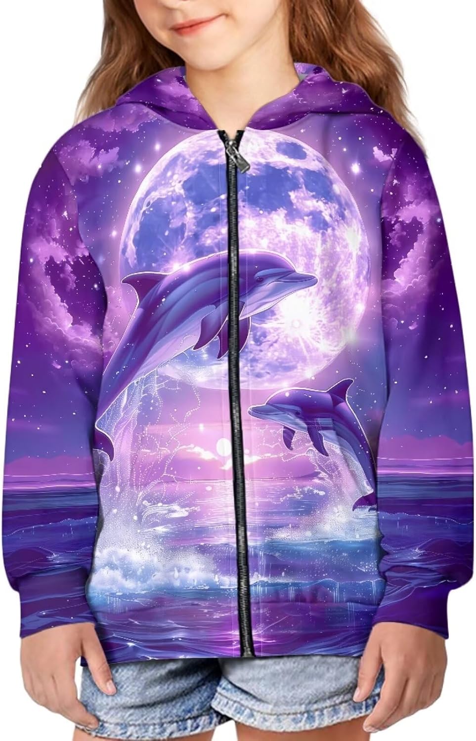 Renewold Girls and Boys Zip-Up Hoodie Sweatshirt Kids Zip Hoodie Hooded Sweatshirts Clothing