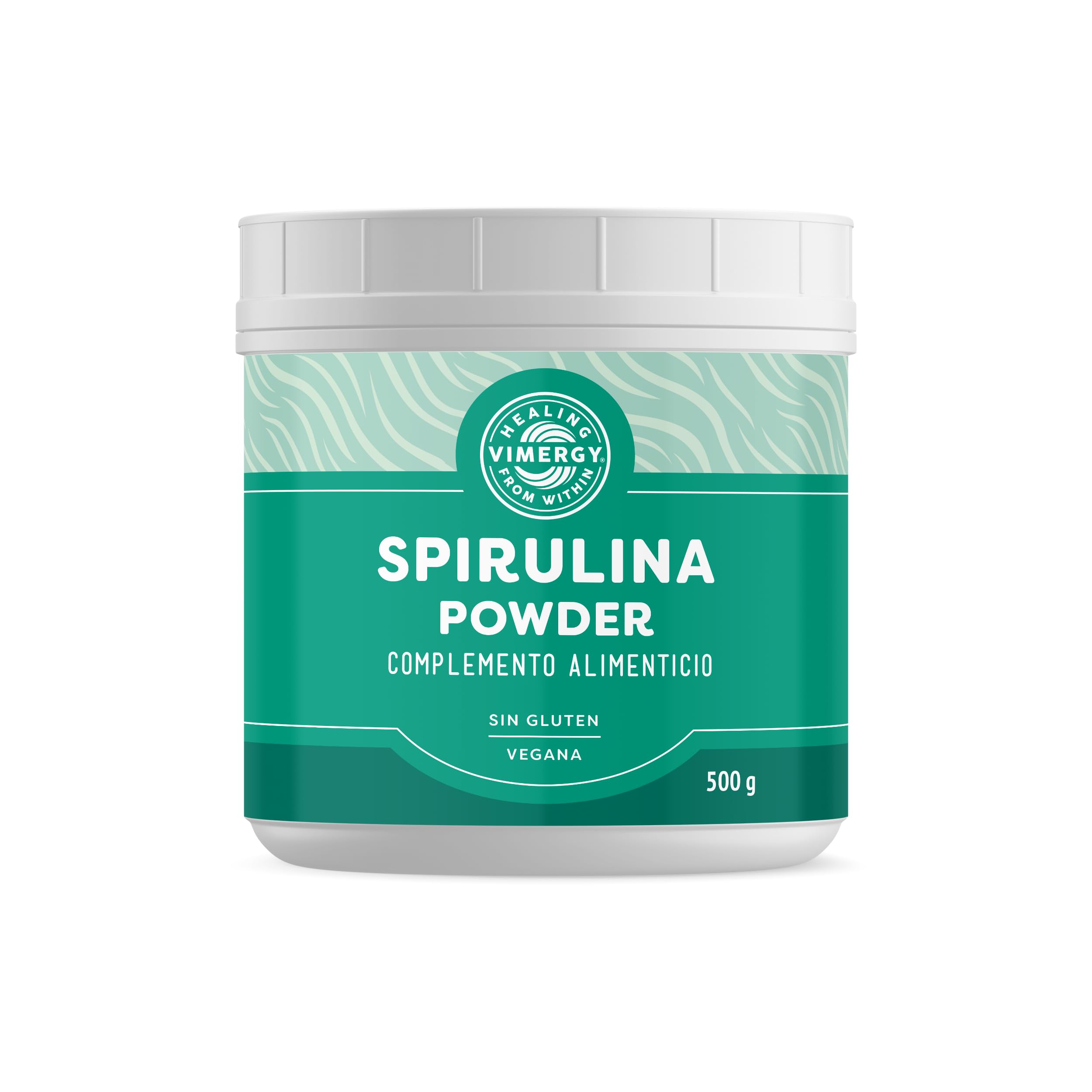 Vimergy Spirulina Powder – 500 g, 166 Dosis – Espirulina en Polvo de Fácil Digestión y Rápida Absorción – Suplemento Vegano - Formulado sin Antiaglomerantes, Rellenos ni Colorantes – Sin OMG ni Gluten