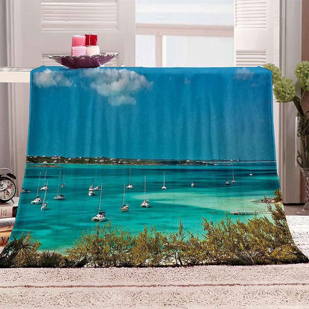 Couverture douce et confortable pour déplacements et canapé 3D