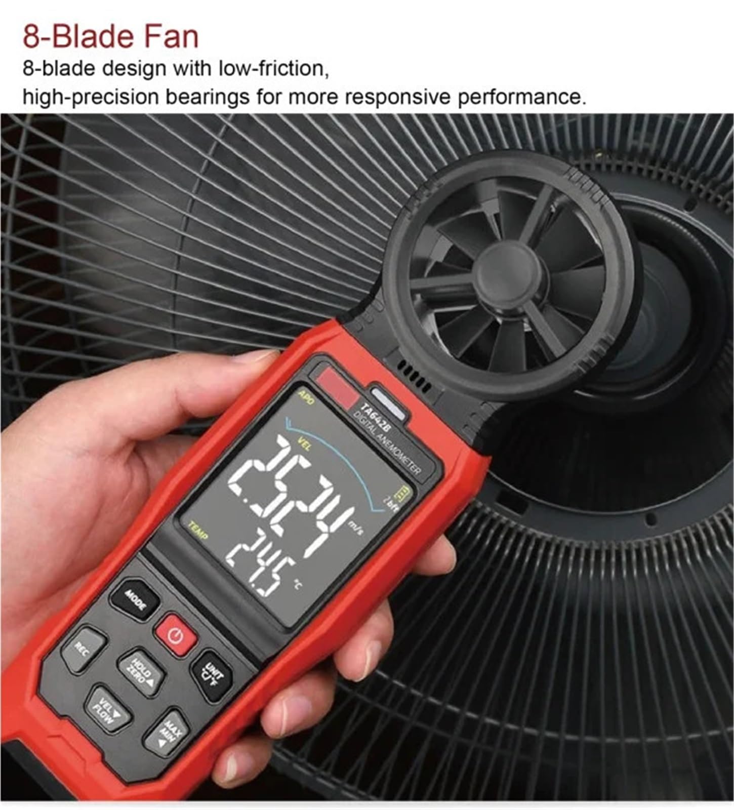 Anemómetro de alta precisión, medidor velocidad del aire, tipo dividido, probador viento integrado - Maestro de flujo