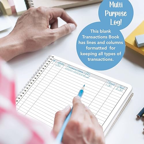 Miniatura 4 de BookFactory Libro de registro de transacciones, libro de transacciones, registro de contabilidad - Wire-O, 100 páginas, 6 x 9 pulgadas (fabricado en