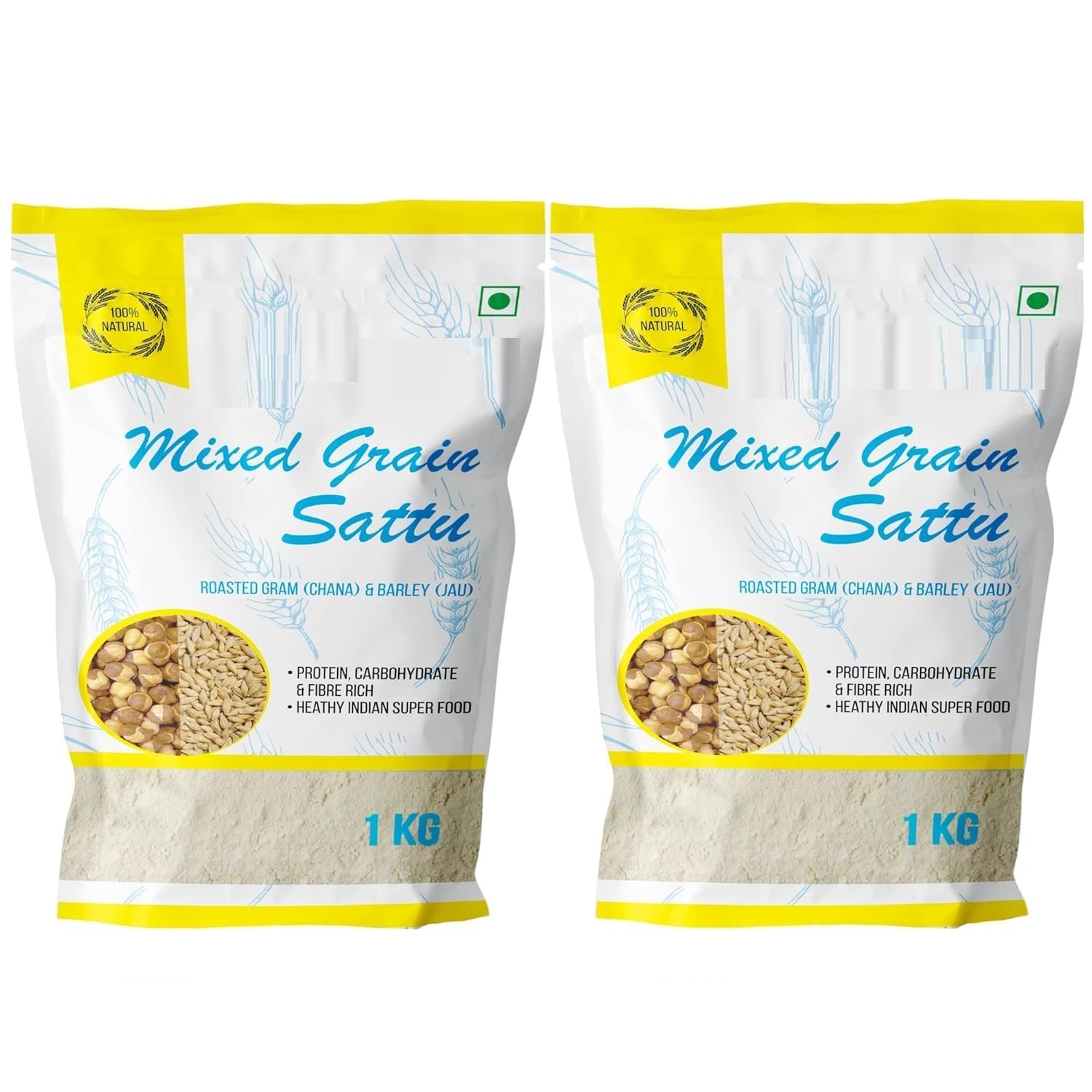 AM Sattu Powder | Mixed Grain Sattu Atta - Chana Sa*ttu with Jau | 2Kg Pack