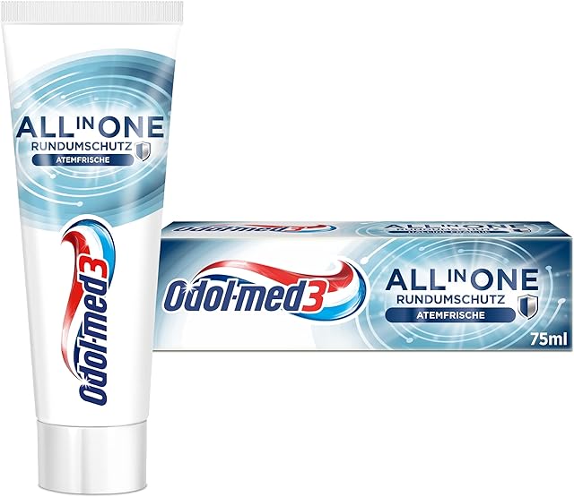 Odol-med3 All in One wszechstronna ochrona świeża pasta do zębów, 75 ml  zapewnia czyste i bardzo świeże uczucie w ustach.