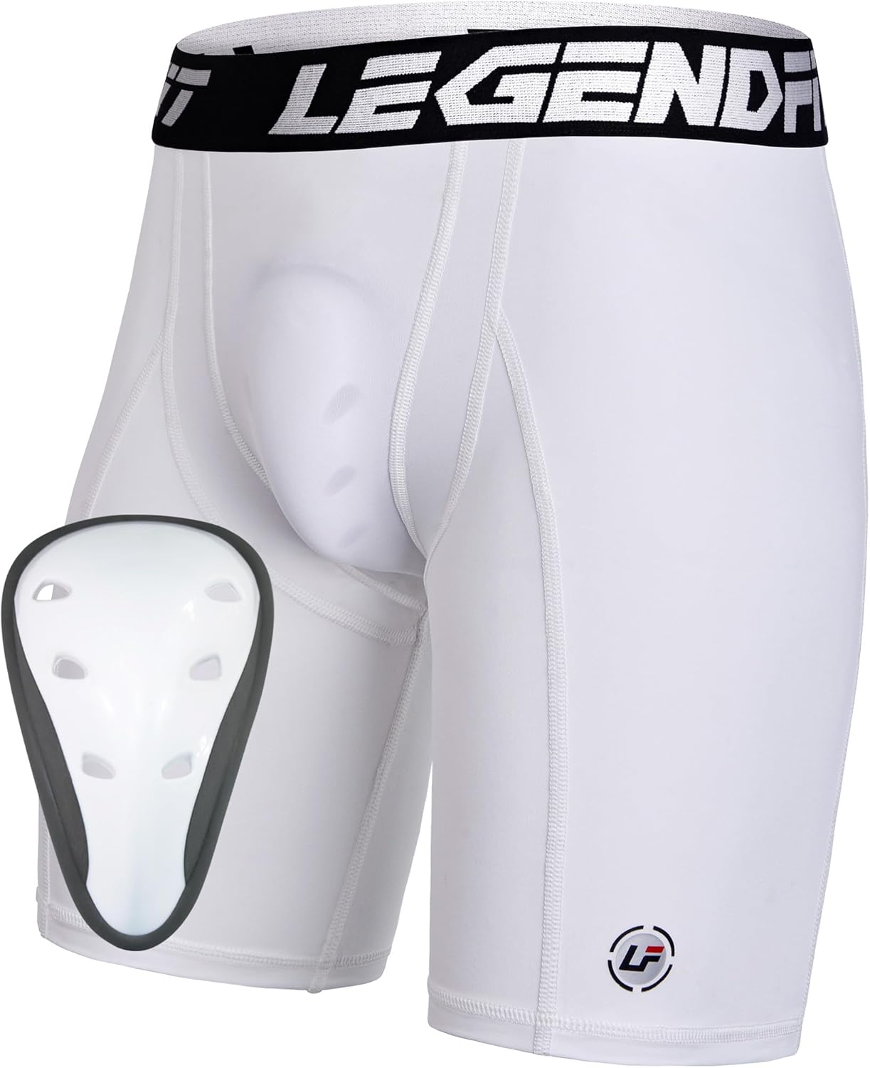 Youth Boys Football Baseball Compression Shorts w/Cup Protector Athletic Sliding Underwear Lacrosse Cricket