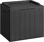 Devoko 30 Gallon Resin Deck Box Outdoor Indoor Waterproof Storage Box for Patio Furniture Pool Accessories Storage for Cushion Garden Tools (30 Gallon, Black)