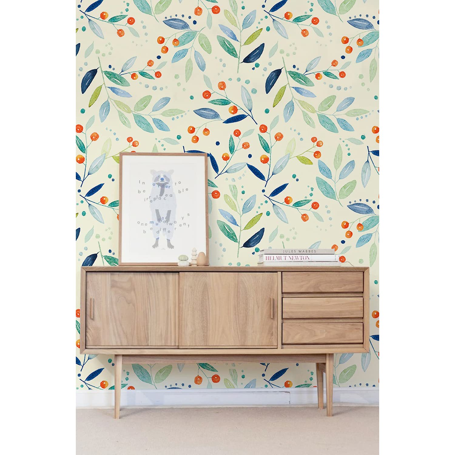 Coloray Wallpaper Kitchen Livingroom Bedroom On a roll Self-Adhesive Decoration 163.8 x 100 inch / 416x254 cm Sticker Mural with Print Removable Magic-Stick - Mountain Ash Floral