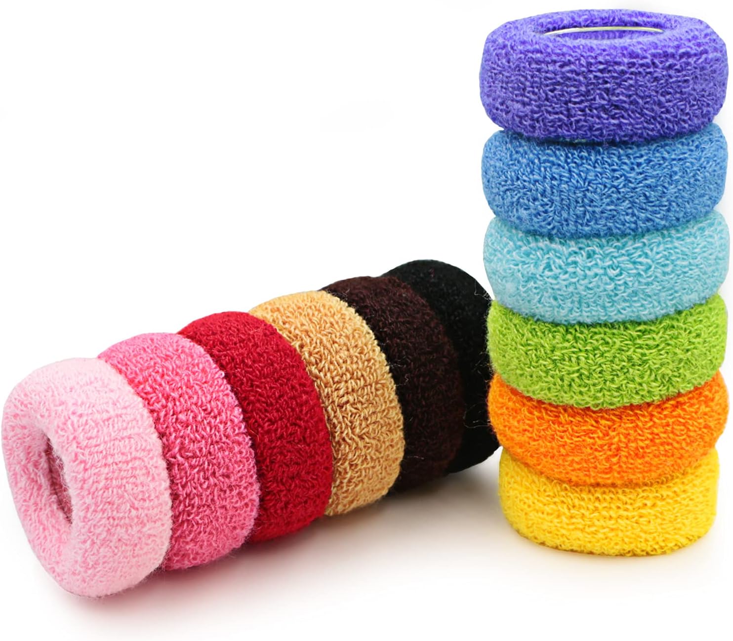 Large Stretch Hair Ties for Thick 5 cm Width Hair Hair Bands Ponytail Holders Headband Hair Scrunchies 12-Pack
