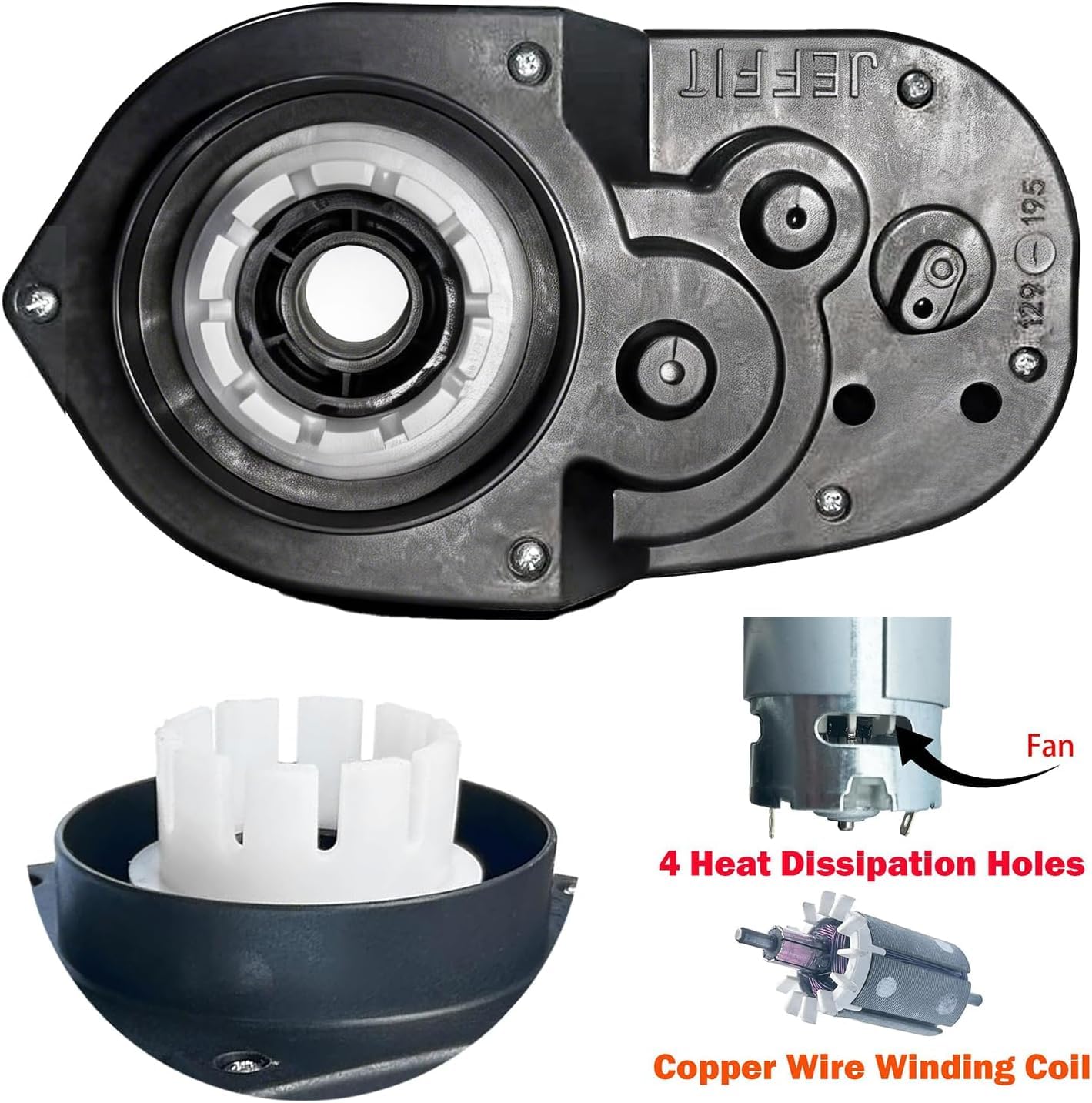 24 Volt RS555 40000RPM High Torque Power Wheels Motor Gearbox Upgrade Suitable for Realtree 24v UTV Parts/Dynacraft Disney/Batman Quad Parts/Dune Racer Motor,18V