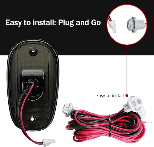 Miniatura 4 de Tresound Luces LED de marcador de techo de cabina para Dodge Ram 03-16 1500 2500 3500 con arnés de cable 5 en 1 (lente ahumada con 16 LED blanco)