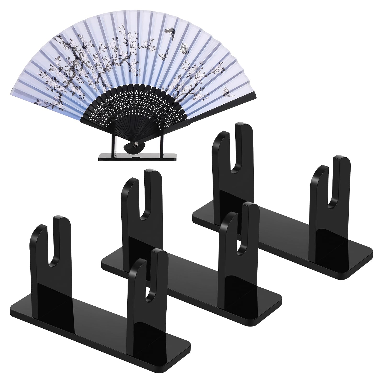 Sorcristy 3 Pcs Acrylic Fan Display Stand, Folding Chinese Hand Fan Stand