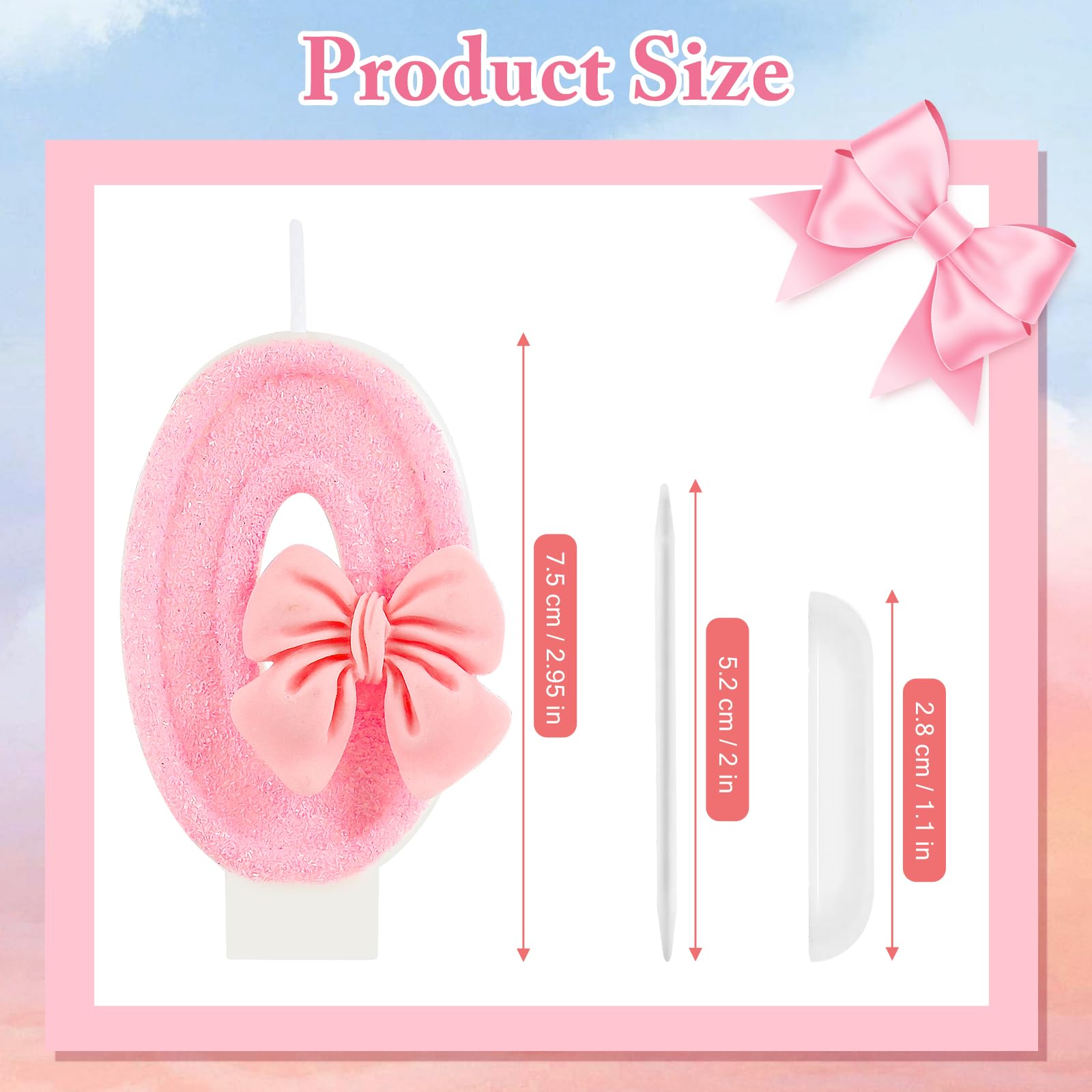 AKURIEEY Vela de cumpleaños rosa con números 0 para decoración de tartas, decoración de fiesta para niñas y mujeres, suministros de celebración de aniversario