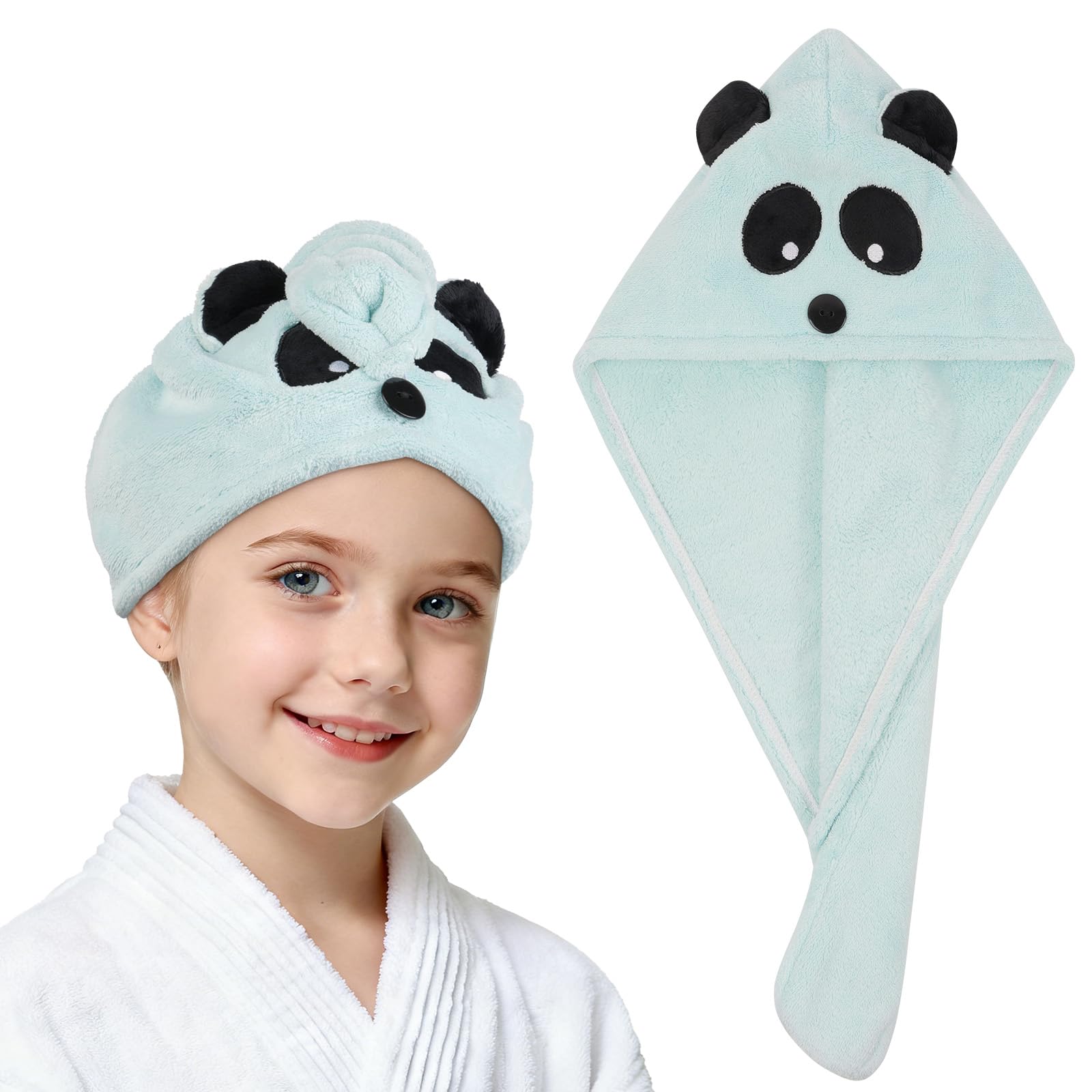 AUYAO Haarturban Handtuch Haare Turban Mikrofaser Turban Handtücher Schnelltrocknend Handtuch Damen Haarturban Verdreht mit Knopf Anti Frizz Handtücher Haartuch Lange Lockiges Nasses Alle Haartypen
