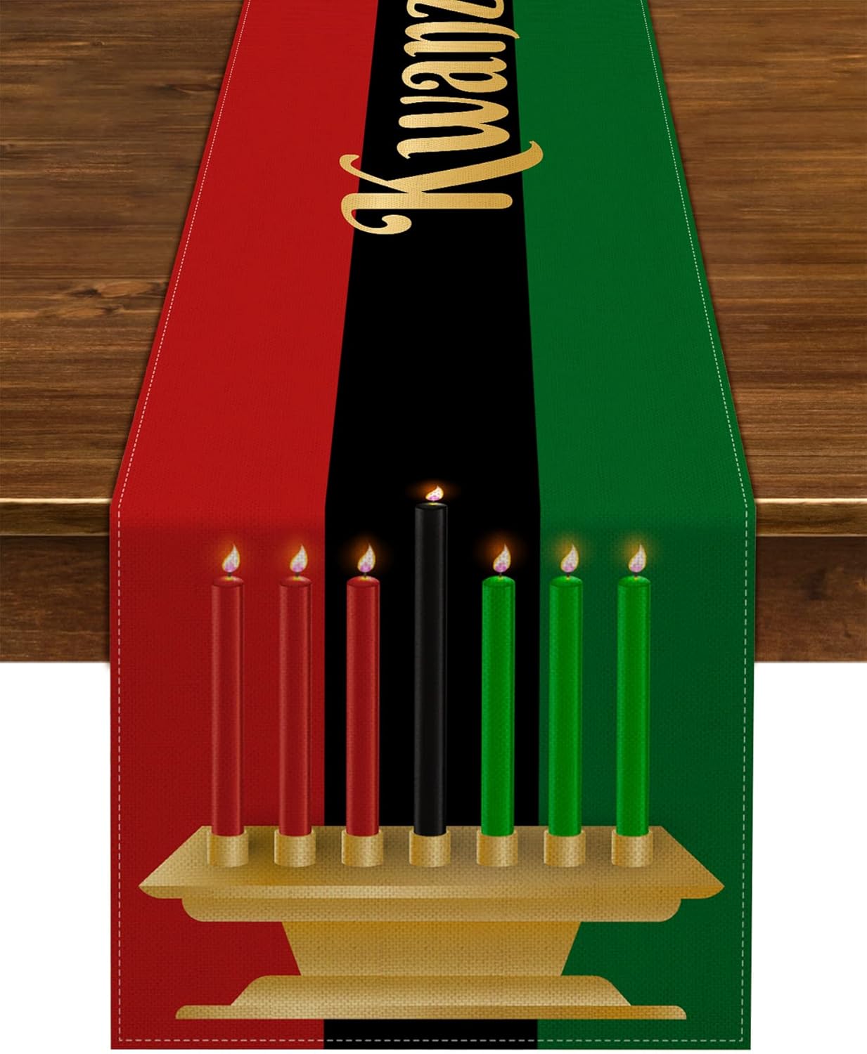Amazon.com: Nepnuser Linen Happy Kwanzaa Table Runner African American ...