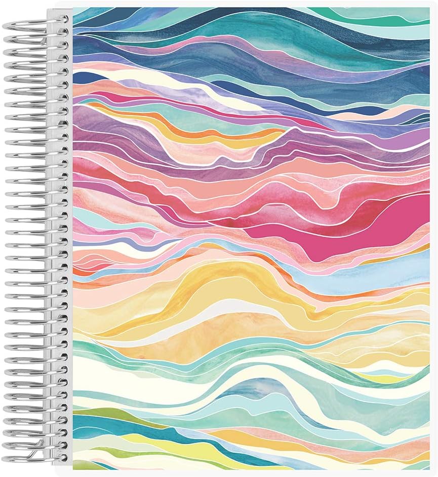 Erin Condren 7" X 9" Spiral Bound Productivity Notebook, Multicolor Layers, Functional 160 Lined Page and 80Lb Thick Paper Spiral Notebook, Stickers Included