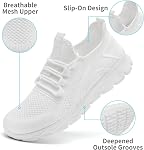 Courir Chaussures de marche pour hommes Casual Courir Slip sur les chaussures Hommes Non Slip Athletic Lightweight Breathable Black Sneakers pour hommes