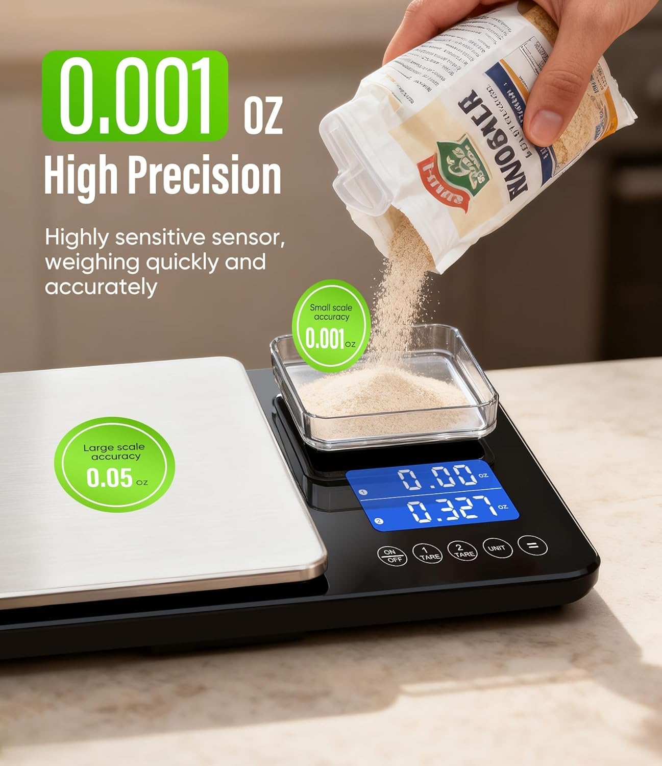 Balance de cuisine numérique - 10 kg - En verre - Étanche - Balance ménager électronique pour la pâtisserie - Fonction tare - Bouton tactile - Précision de 1 g