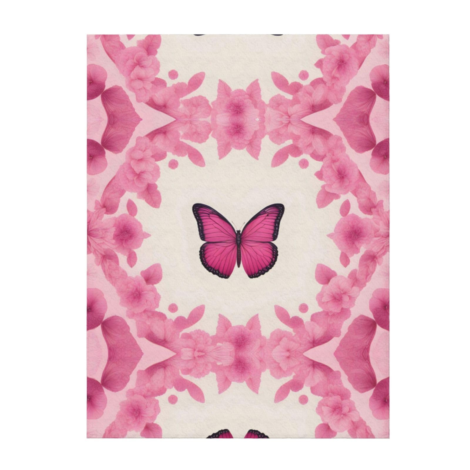 Couverture papillon rose légère et chaude pour protéger canapé et grand lit