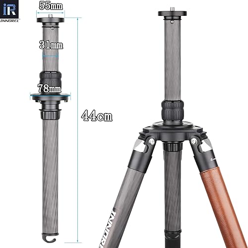 Miniatura 3 de Columna central de trípode INNOREL ER42C, 10 capas de fibra de carbono de 1.7 pulgadas1.669in tubo de extensión profesional de media columna solo se