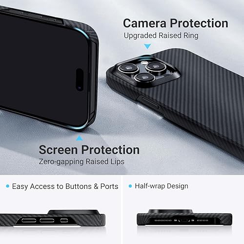 Miniatura 4 de pitaka Funda para iPhone 15 Pro Max compatible con MagSafe, funda delgada y ligera para iPhone 15 Pro Max de 6.7 pulgadas con una sensación táctil