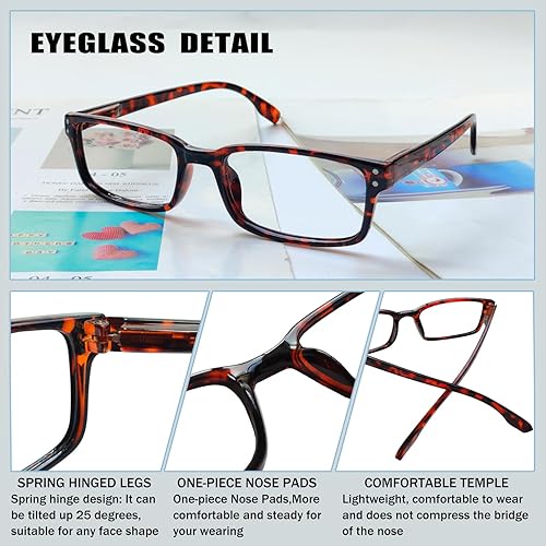 Miniatura 4 de Anteojos de lectura - Paquete de 4 unidades, bisagras de resorte, cómodos para leer, incluye anteojos de sol para leer, M