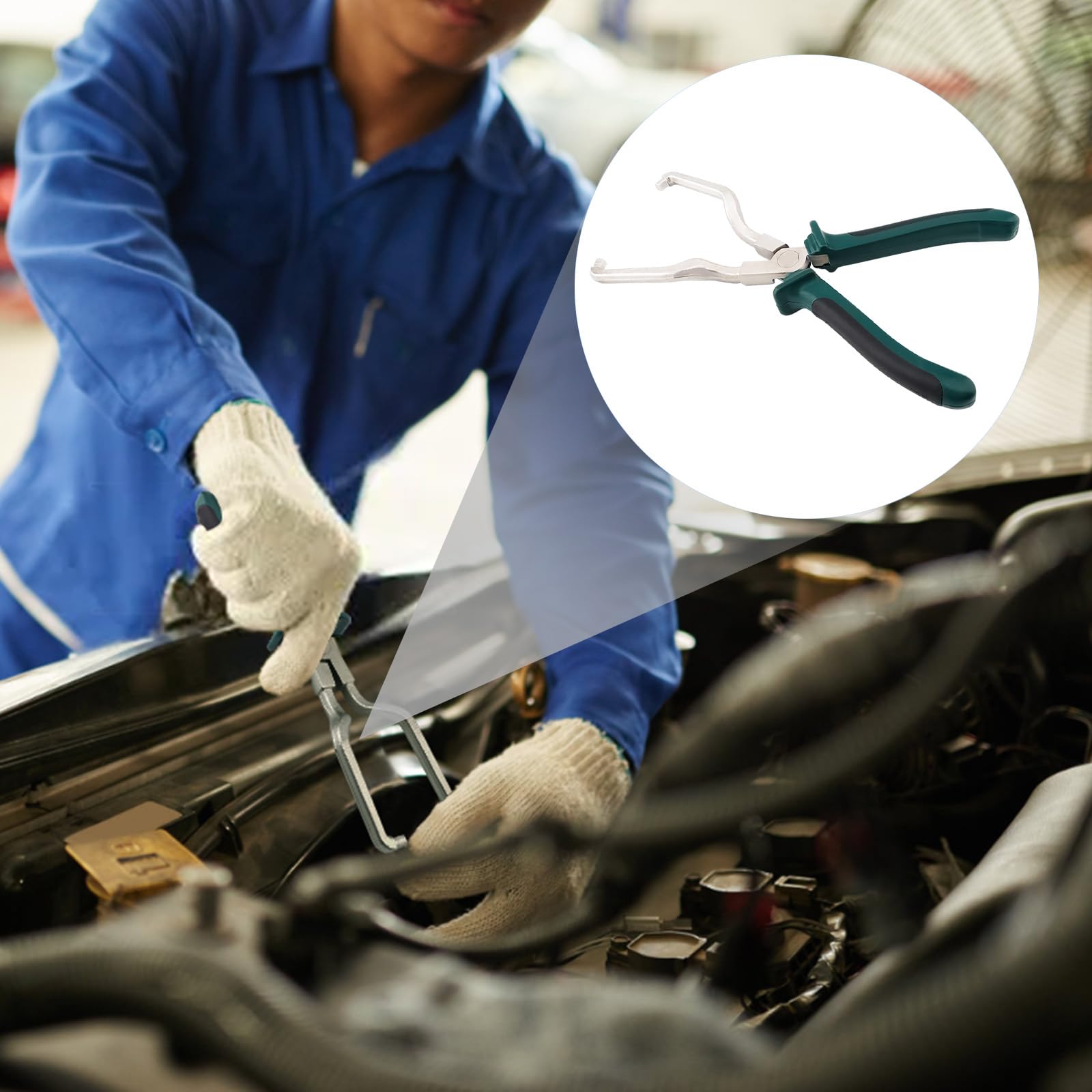 Omninmo Fuel Line Clip Removal Pliers, Fuel Line Plier, Hose Pipe Clamp Clip Petrol Hose Pipe with Rubber Grip Disconnect Release Removal Pliers Car Repair Tool - Image 2