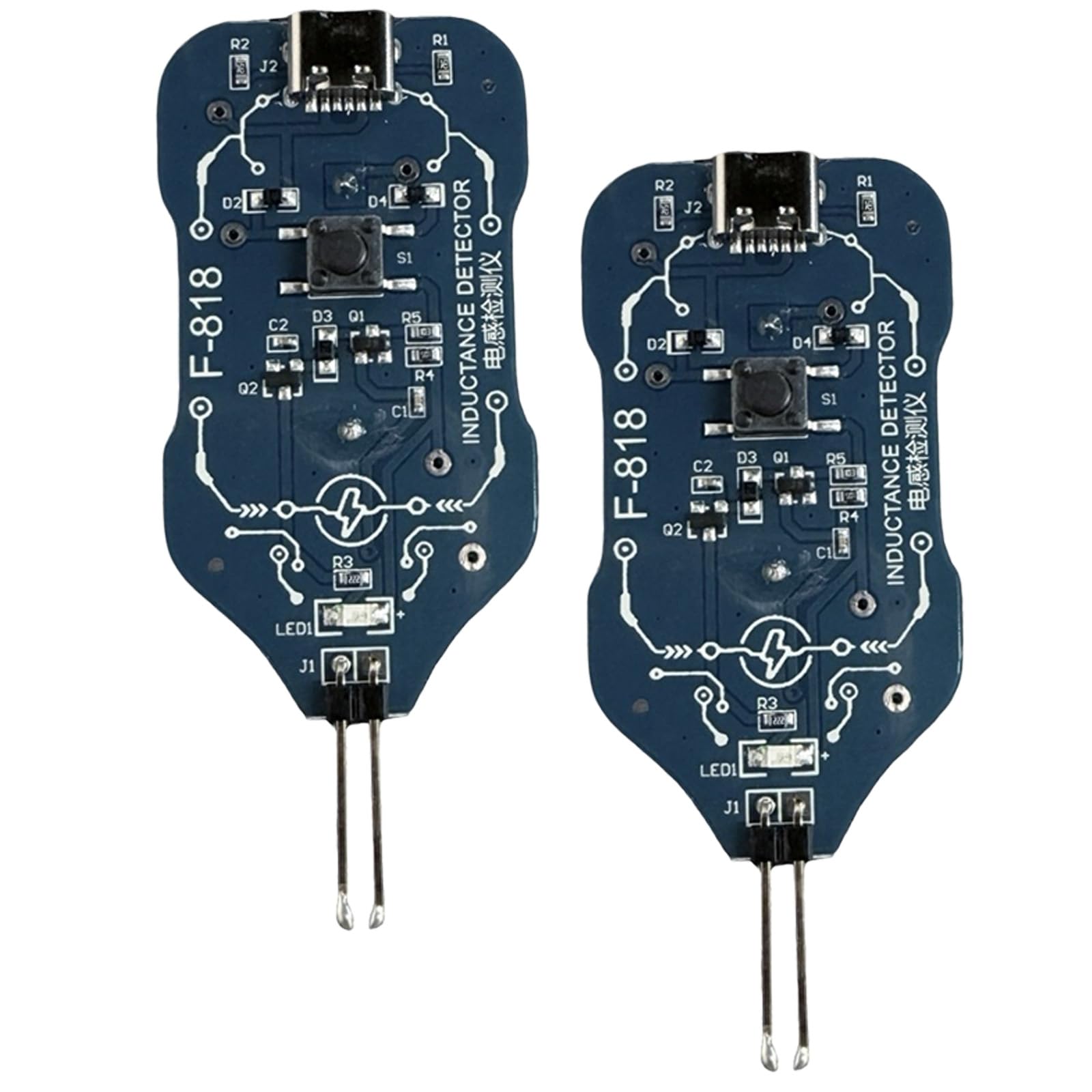 Fromceo 2Pcs F818 Inductance Tester With Led Indicators Type C Power Interfaces For Quick Fault Detections Inductor Detector Circuit Board Diagnostic Tool