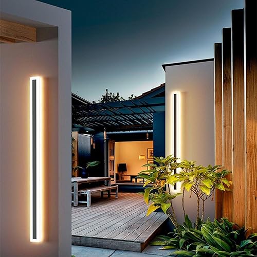 Miniatura 2 de Yongjishun Paquete de 2 luces LED de pared para exteriores de 39 pulgadas de largo, 30 W, impermeable, IP65, blanco cálido, 110 V, lámpara de pared