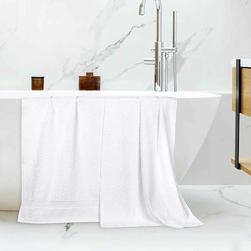 Miniatura 5 de SUPERIOR Juego de toallas de baño de algodón de 2 piezas, toallas grandes para el cuerpo, secado rápido, artículos esenciales de baño, baño de