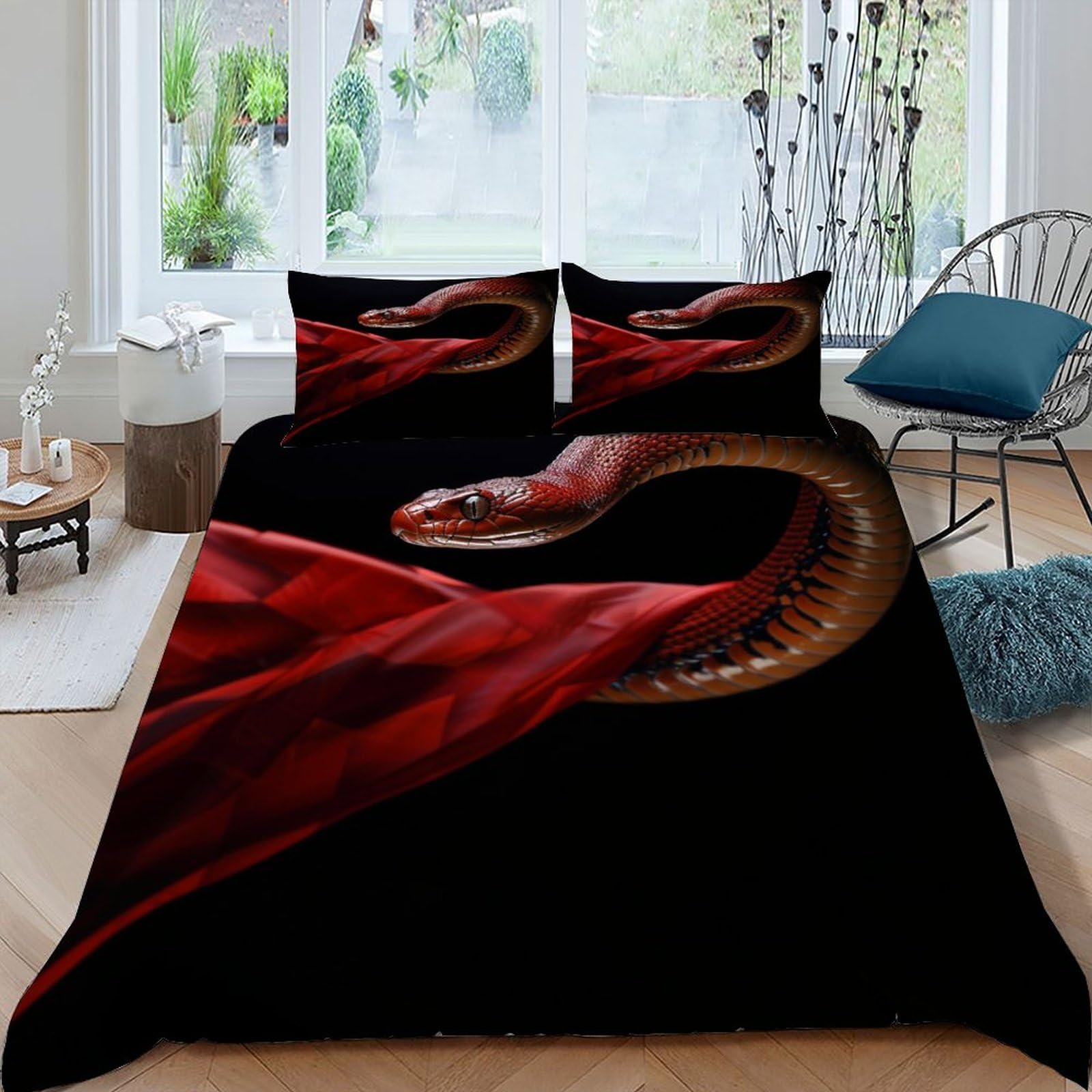 Housse de couette wild animals grand format pour lit deux personnes