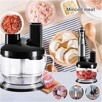 2PC 8 in 1 Multi Blender Stainless Steel Food Processor Vegetable Cutter Meat Grinder Chopper Mixer Juicer Sonifer Easy to Use