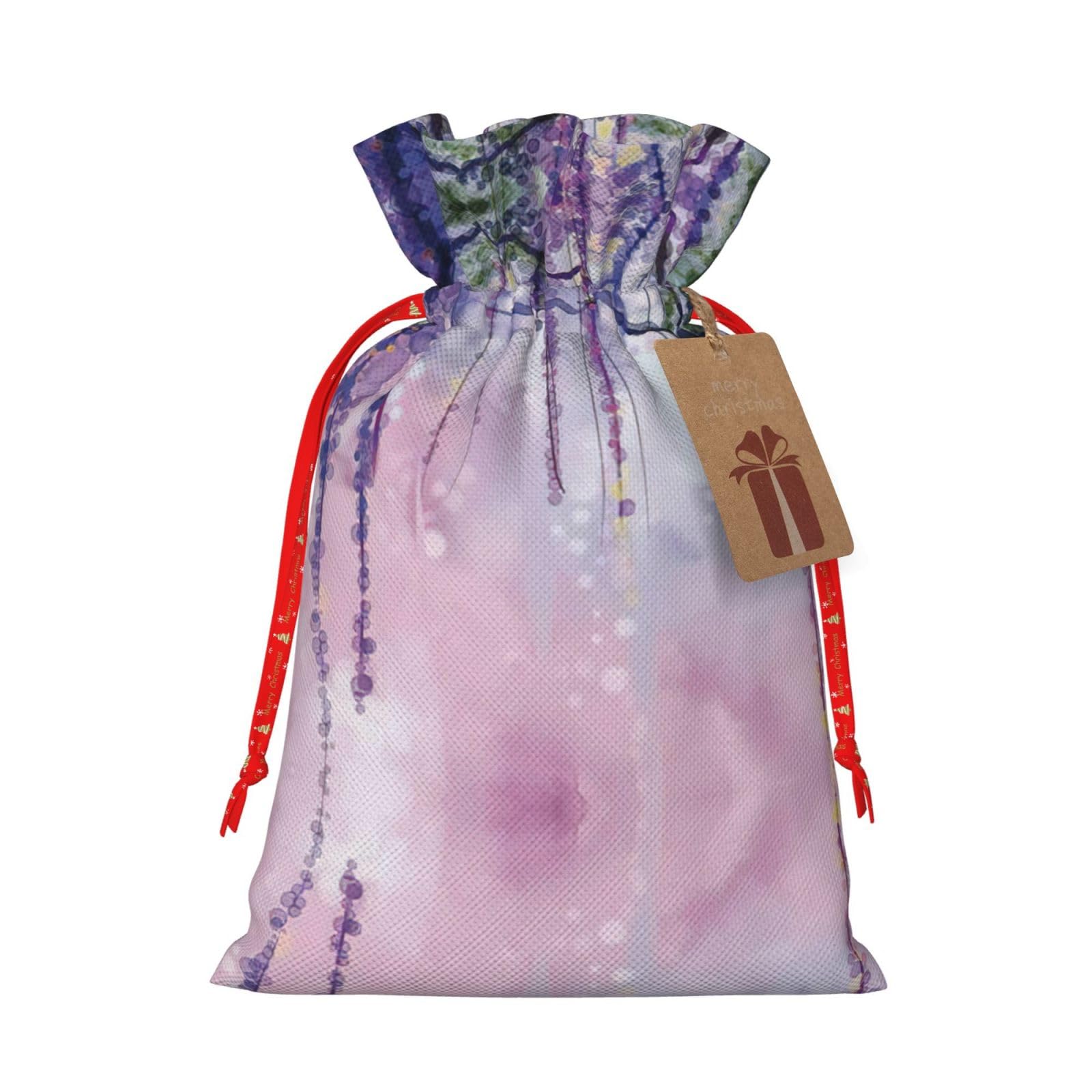 Amazon | 夢のような色の藤の花 プリント巾着ギフトバッグ クリスマス 