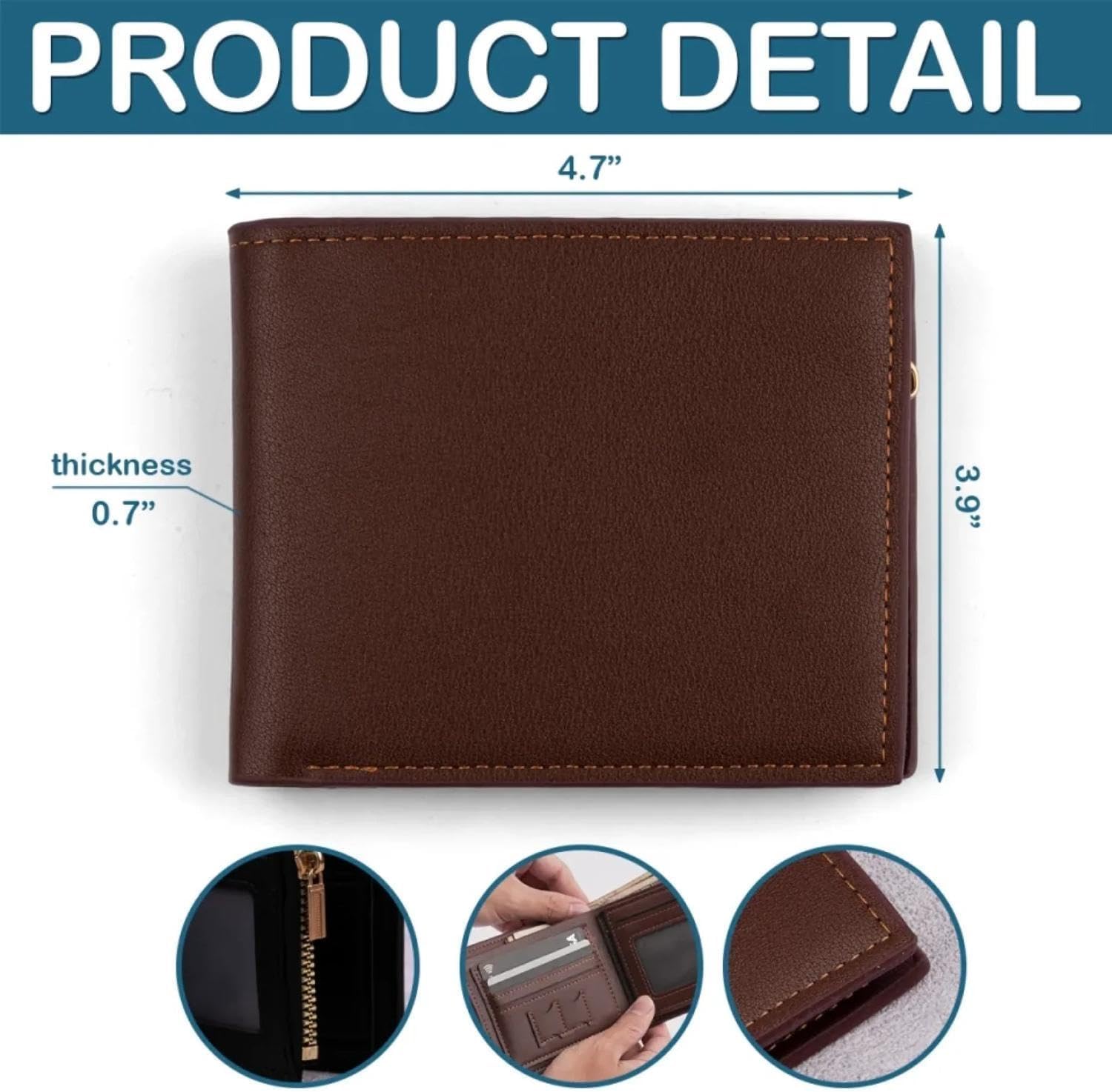 Kantoz My Favorite People Call Me Papa - Family Personalized Custom Double-Sided Printed Leather Wallet - Father's Day, Gift For Dad, Grandpa