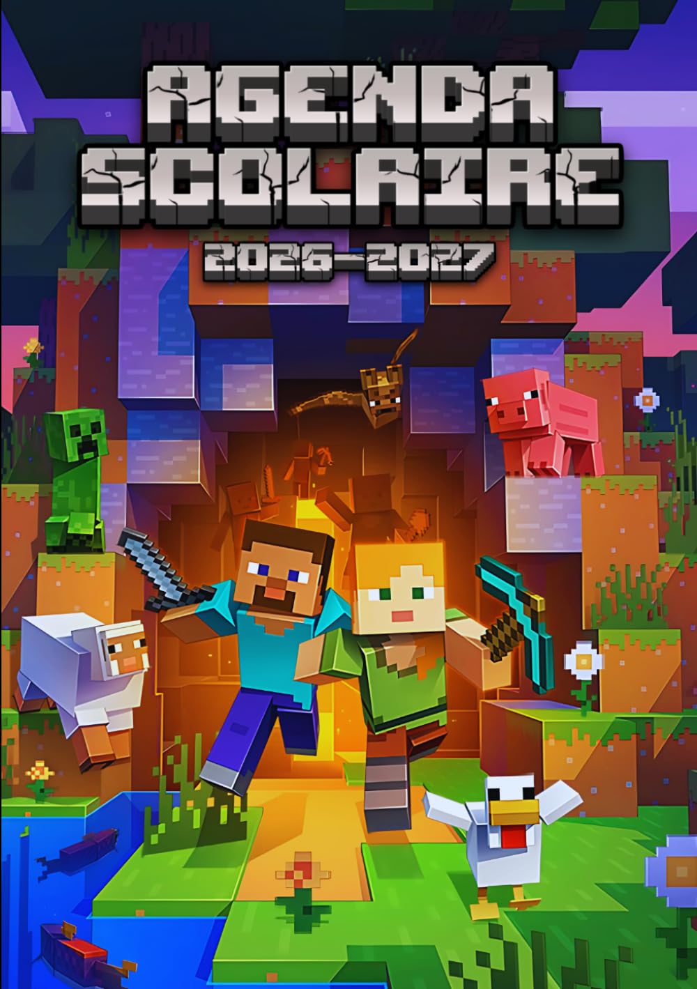Agenda Scolaire 2026 2027: De Septembre à Août – Construis ta réussite  bloc après bloc – Organisateur Scolaire pour Garçons et Filles – Primaire  Collège  Lycée – Thème Gamer