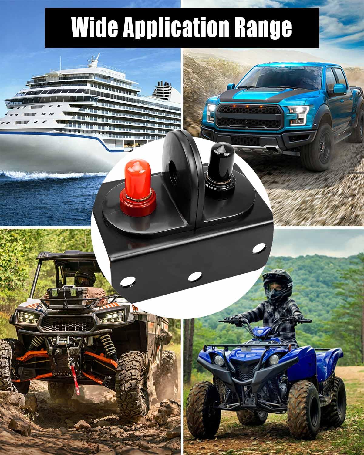 Terminales de batería remotos con cable y soporte de montaje, kit de poste de salto de batería para UTV, ATV, coche, camiones, RV, tractor, cortacésped, barco, kit de reubicación de batería resistente