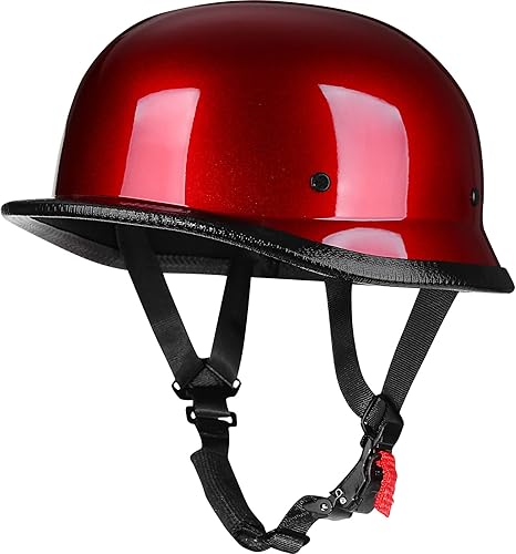 Miniatura 2 de Yesmotor Casco de motocicleta alemana de media carcasa con gafas de ciclismo - Aprobado por DOT