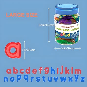 EXBEPE Translucent Lowercase Letters, 78 Pcs, Light Table Toys and Manipulatives for Kids
