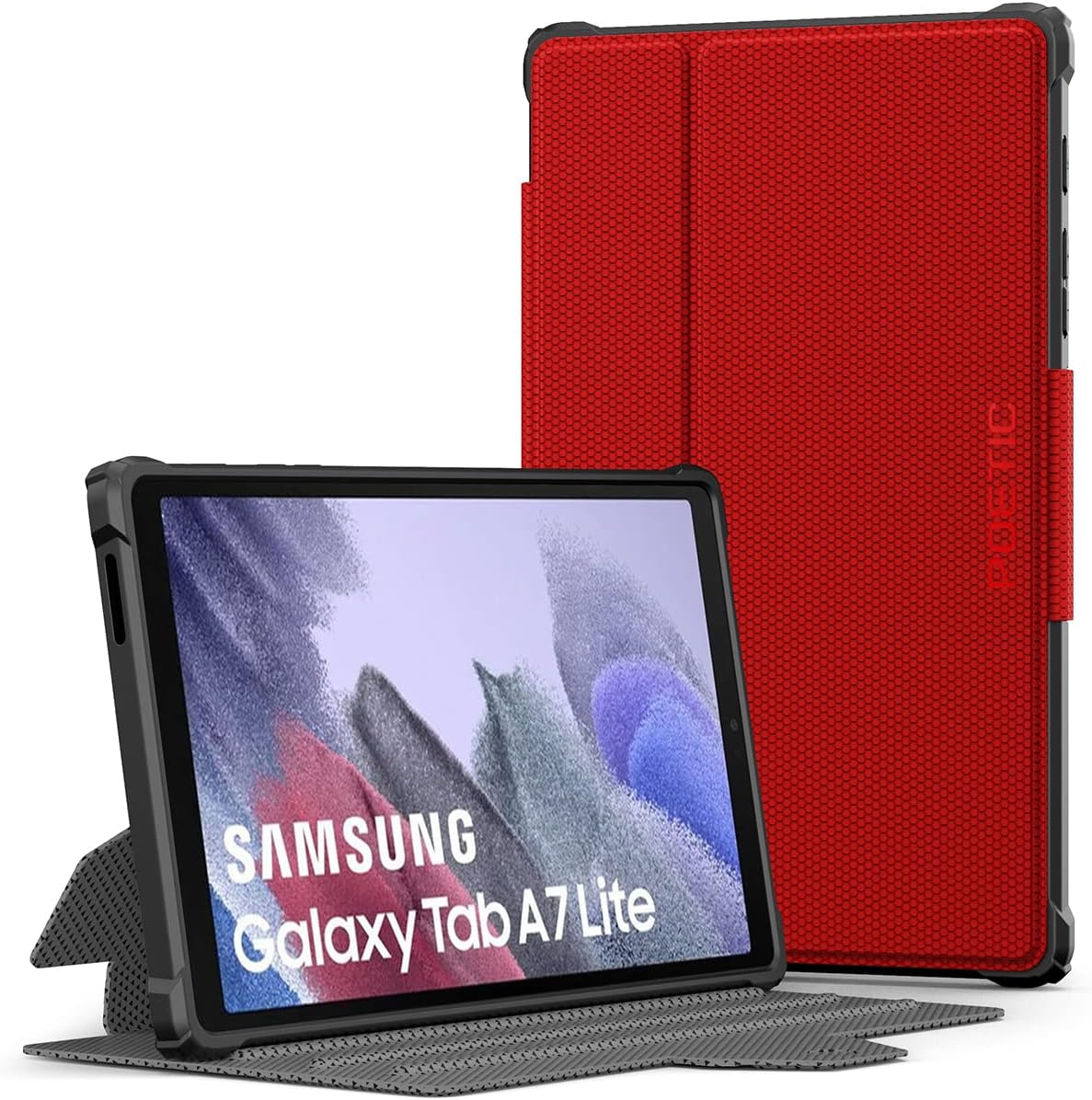 Poetic Explorer Heavy Duty Folio Case Designed for Samsung Galaxy Tab A7 Lite 8.7 Inch (SM-T220/T225/T227),Two Layers Tough Drop Protection Stand Protective Case Cover, Red