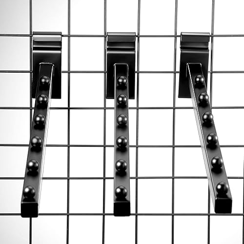 Miniatura 6 de Oudain Cascada de 6 bolas para pared de rejilla y rejilla de alambre, ganchos de pared para mostrar ropa, accesorios de pared de rejilla, accesorios